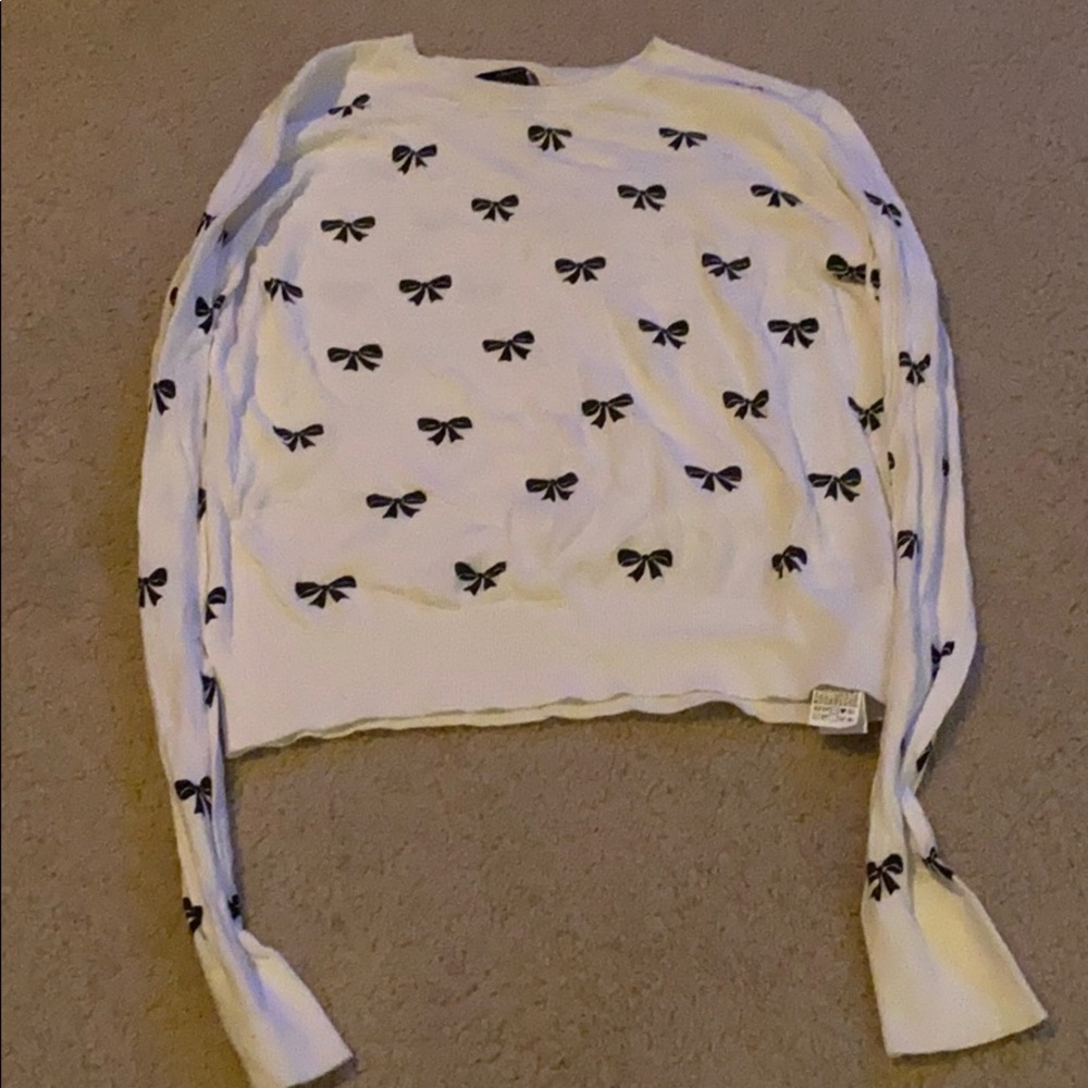 White bow tie shirt